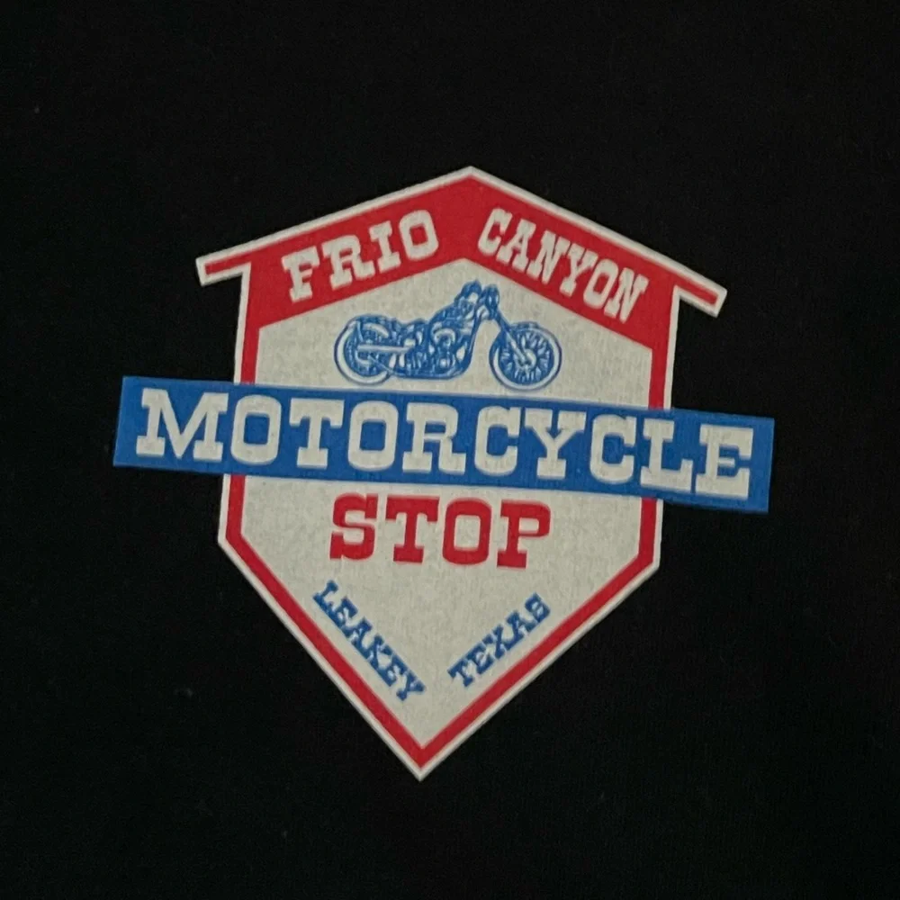 Frio Canyon Motorcycle Stop Leakey Texas‎ Men’s Long Sleeve Size Medium